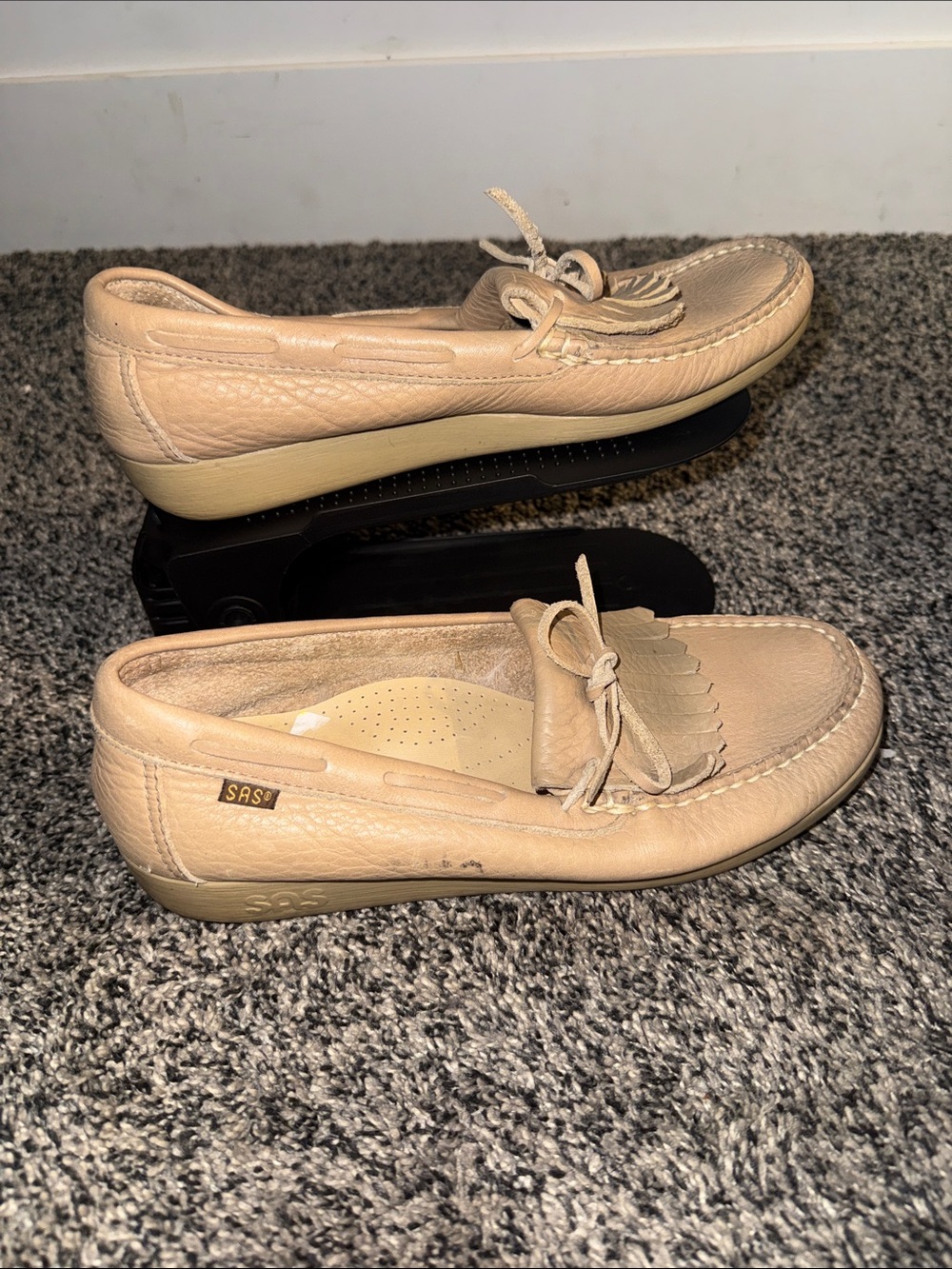 SAS Kiltie Women’s 9.5 Tan Leather Moccasin Loafers Comfort Shoes